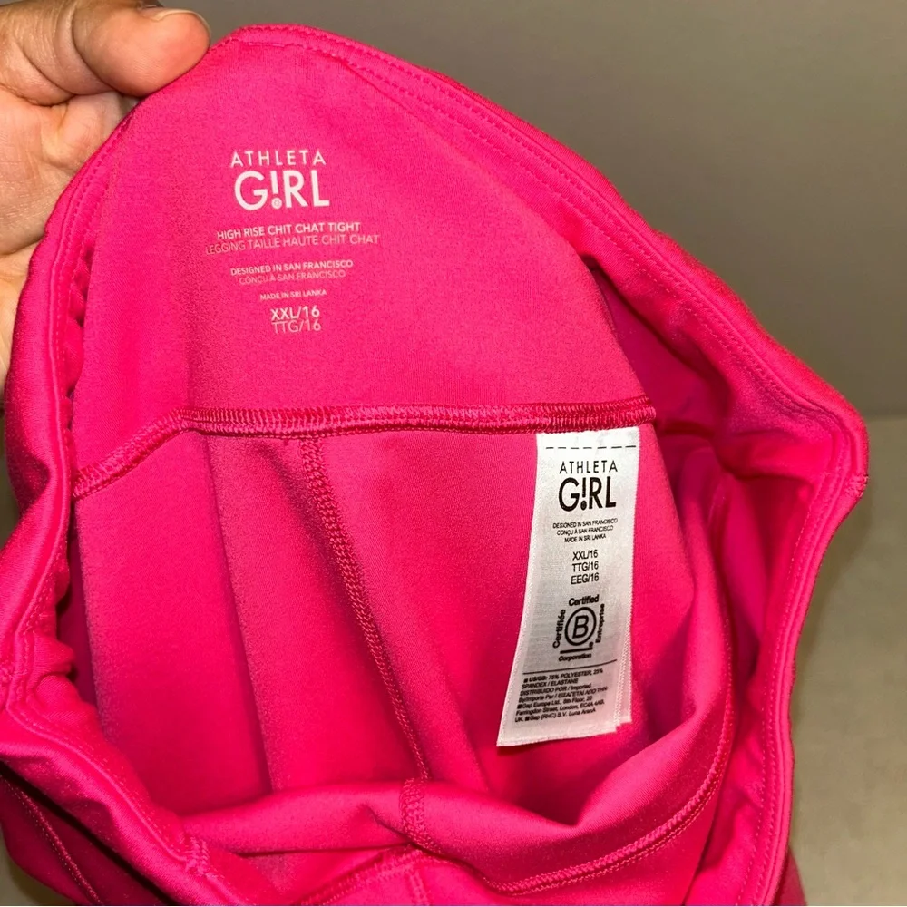 Bundle Athleta Girl High‎ Rise Powervita chit chat tight Leggings Pink XXL/16